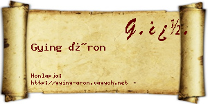 Gying Áron névjegykártya